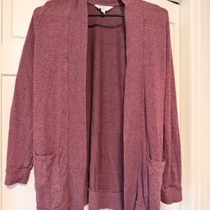 Market & Spruce Purple Open-Front Cardigan